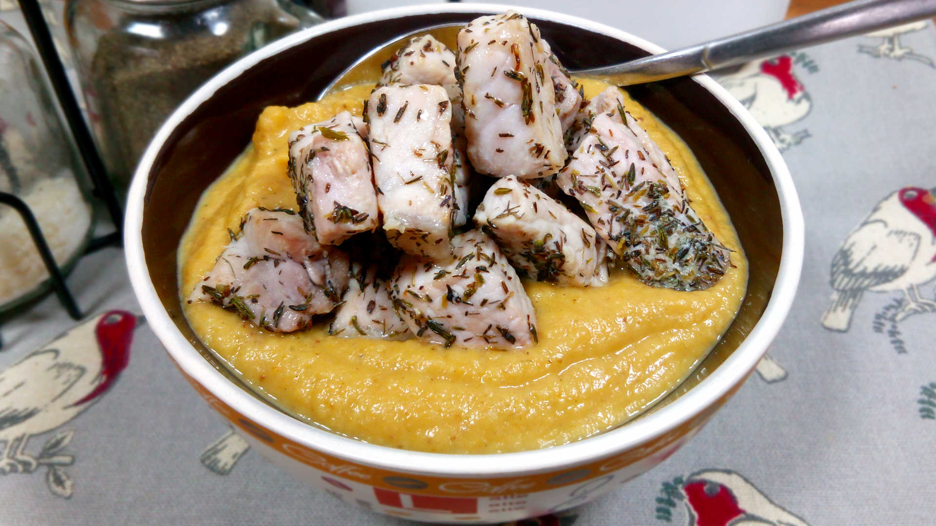 Creamy Chestnut Soup with Pork Lardons