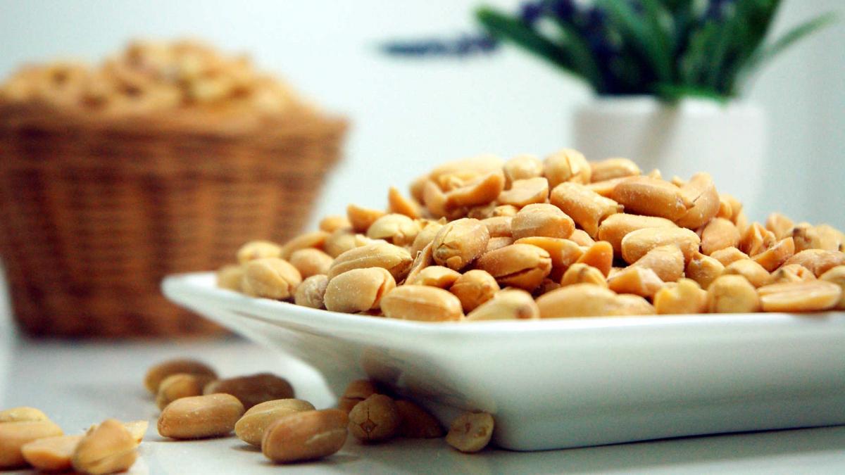 Salted peanuts in bowl